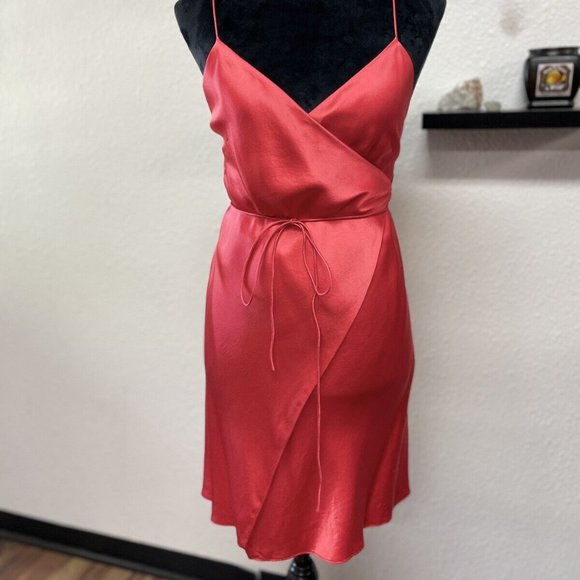 Michelle Mason Little Red Dress Wrap Minidress in Scarlet Silk - Picture 6 of 14